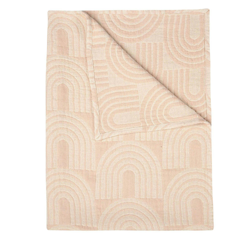 Cotton Jacquard Baby Blanket (Pink Rainbow)