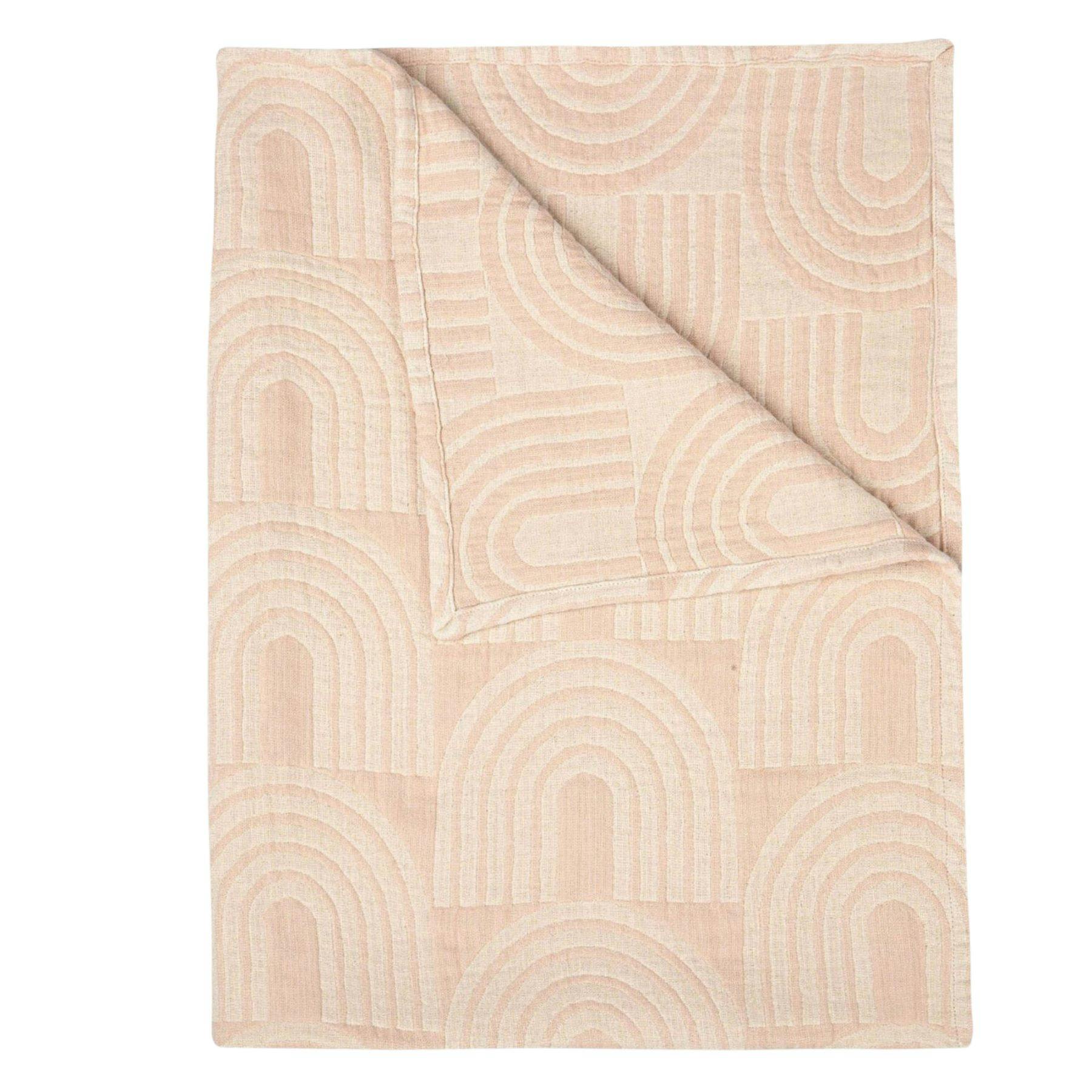 Cotton Jacquard Baby Blanket (Pink Rainbow)