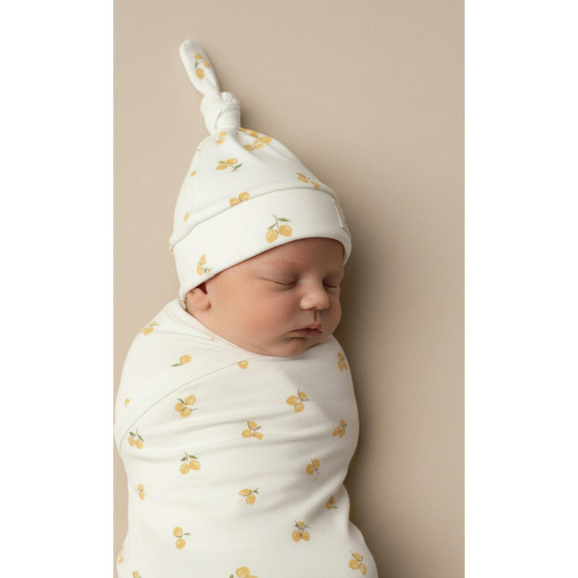 Organic Swaddle Blanket & Hat Set