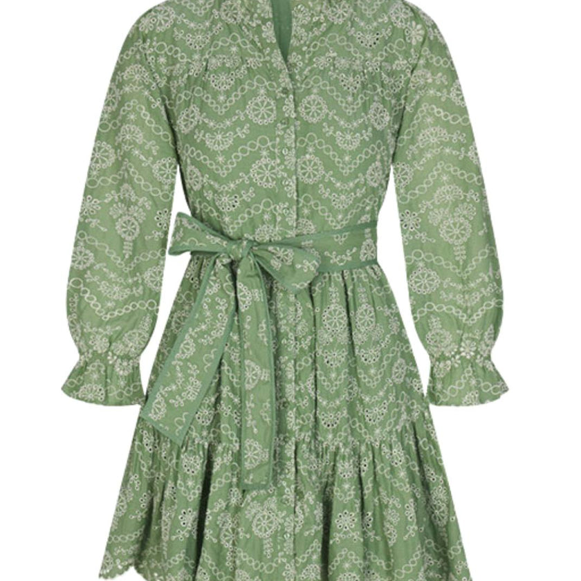 Jillian Dress in Mint Embroidery