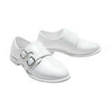 White Patent Buckle Dress Shoes