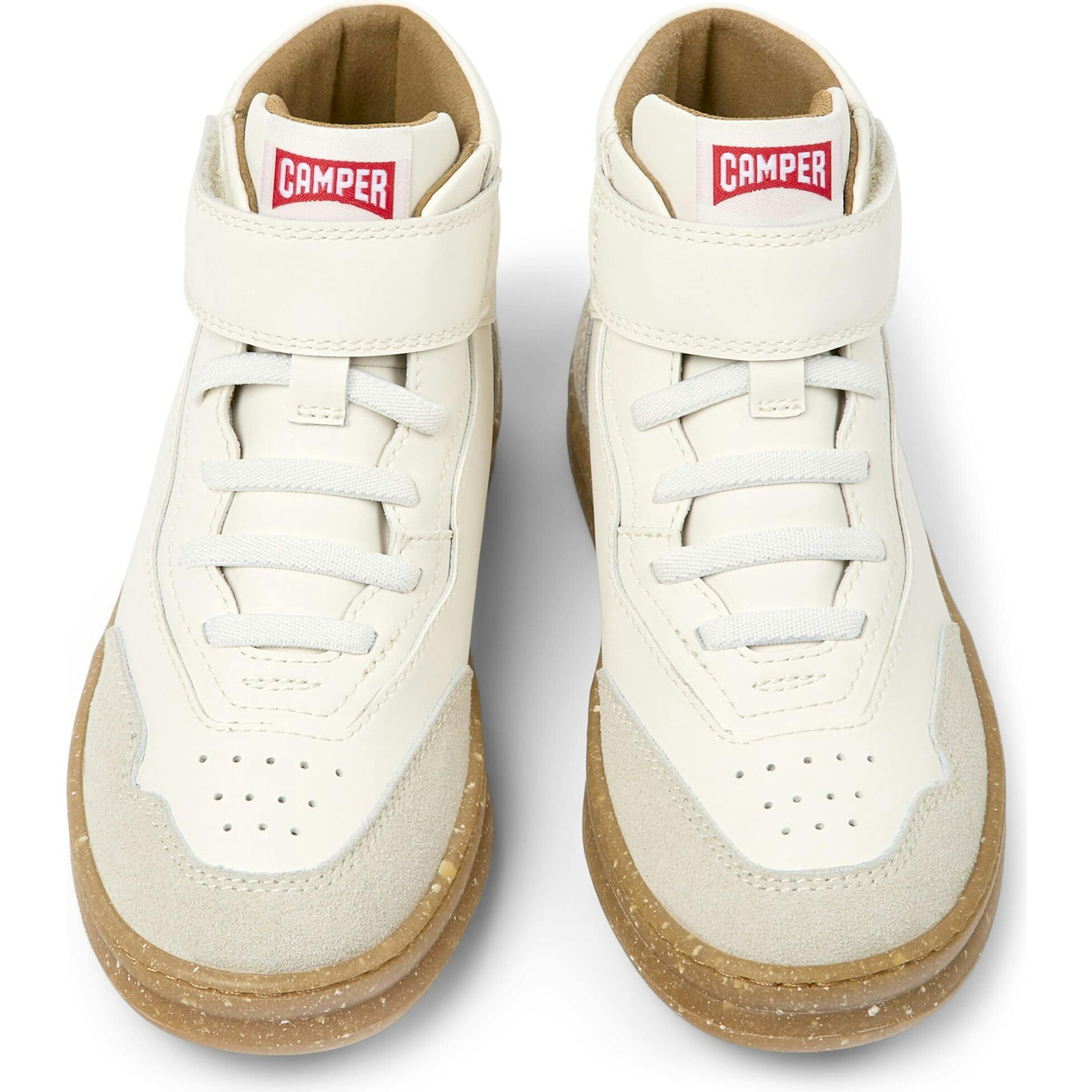 Runner Four Leather Ankle Velcro Nubuck Sneakers, White