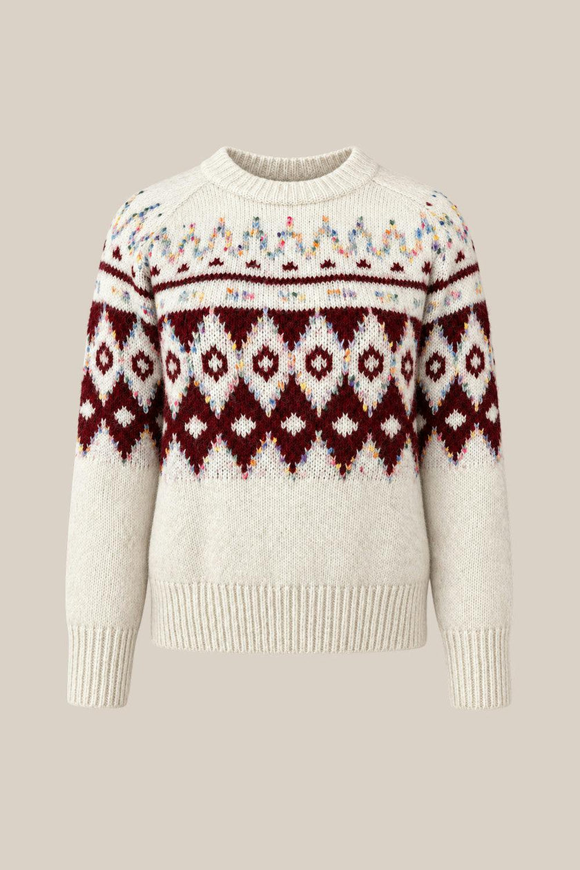 Acadia Sweater in Red & Cream