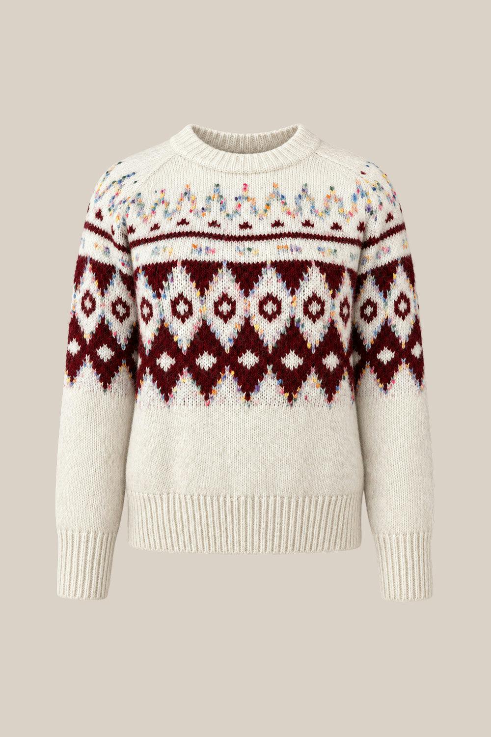 Acadia Sweater in Red & Cream