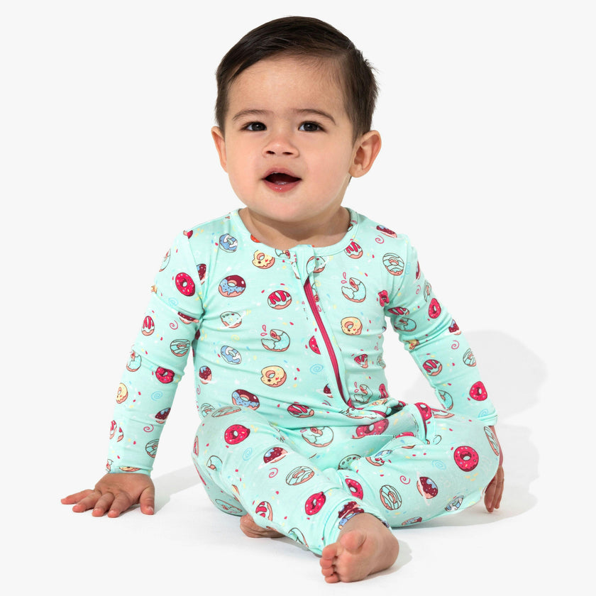 Blue Space Donut Bamboo Convertible Footie