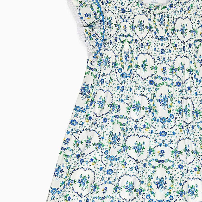 Nicky Hilton x La Coqueta Blue Bow Floral Lily-Grace Girl Empire Dress