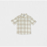 Batiste Boy Shirt SS Linen, White Beige Square