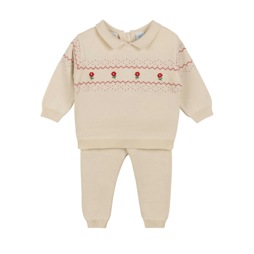 Girls Vintage Embroidered Knit Set