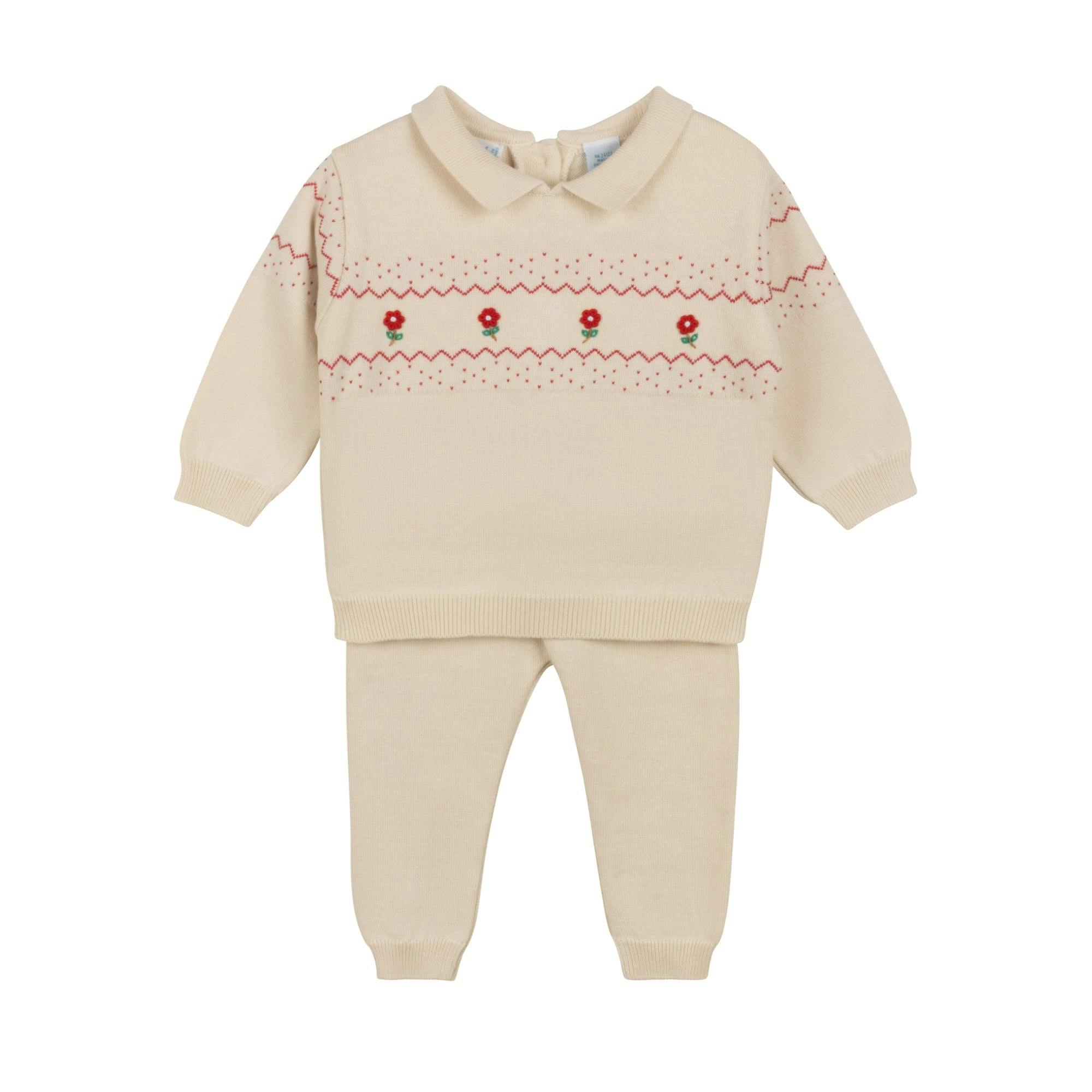 Girls Vintage Embroidered Knit Set