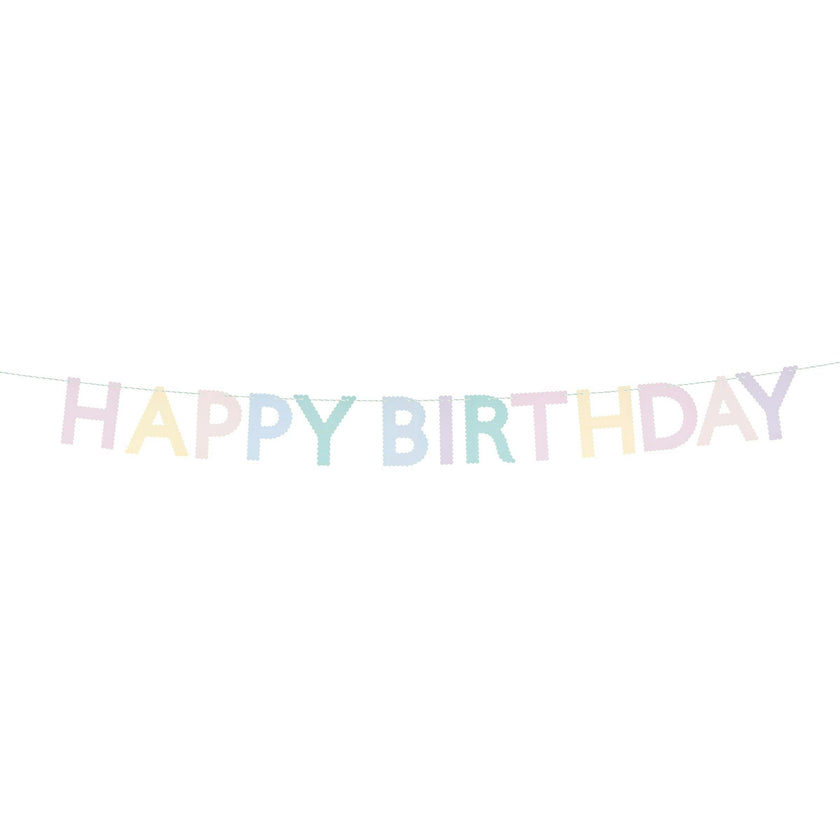 Scallop Pastel Happy Birthday Garland
