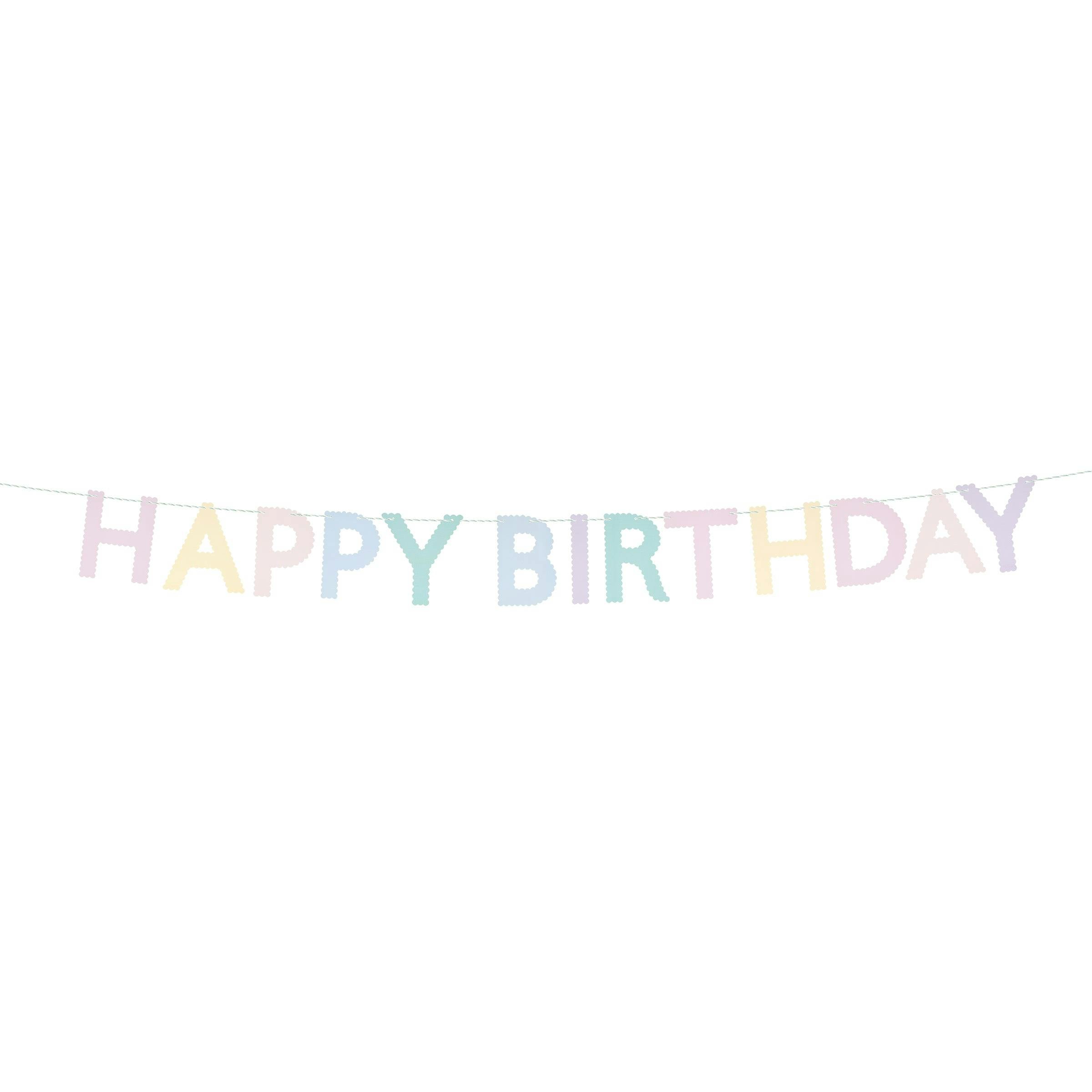 Scallop Pastel Happy Birthday Garland