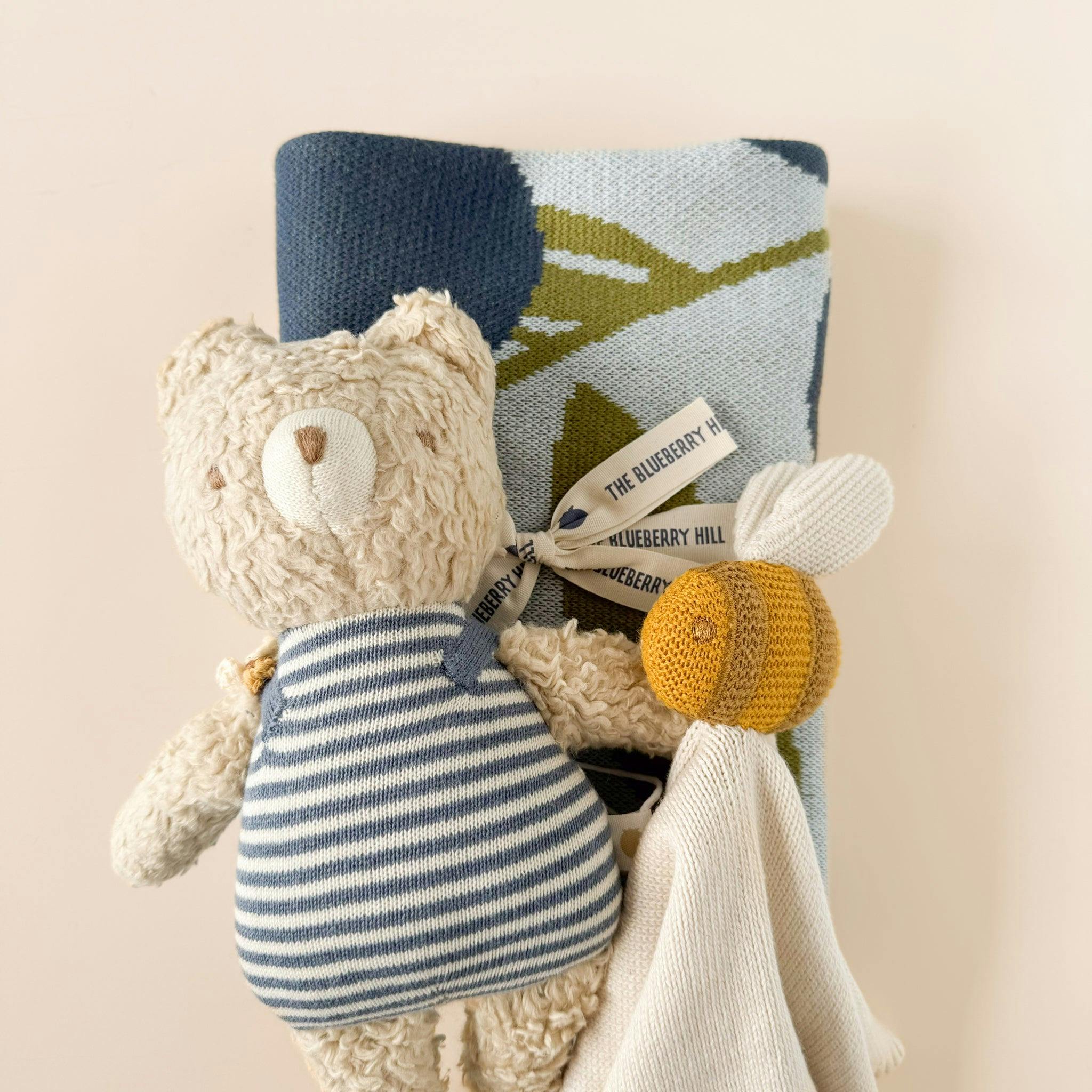 Set Blueberry Blanket Bee Lovey