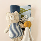 Henry Bear Plush Toy Lovey and Pacifier Clip Set - Bee