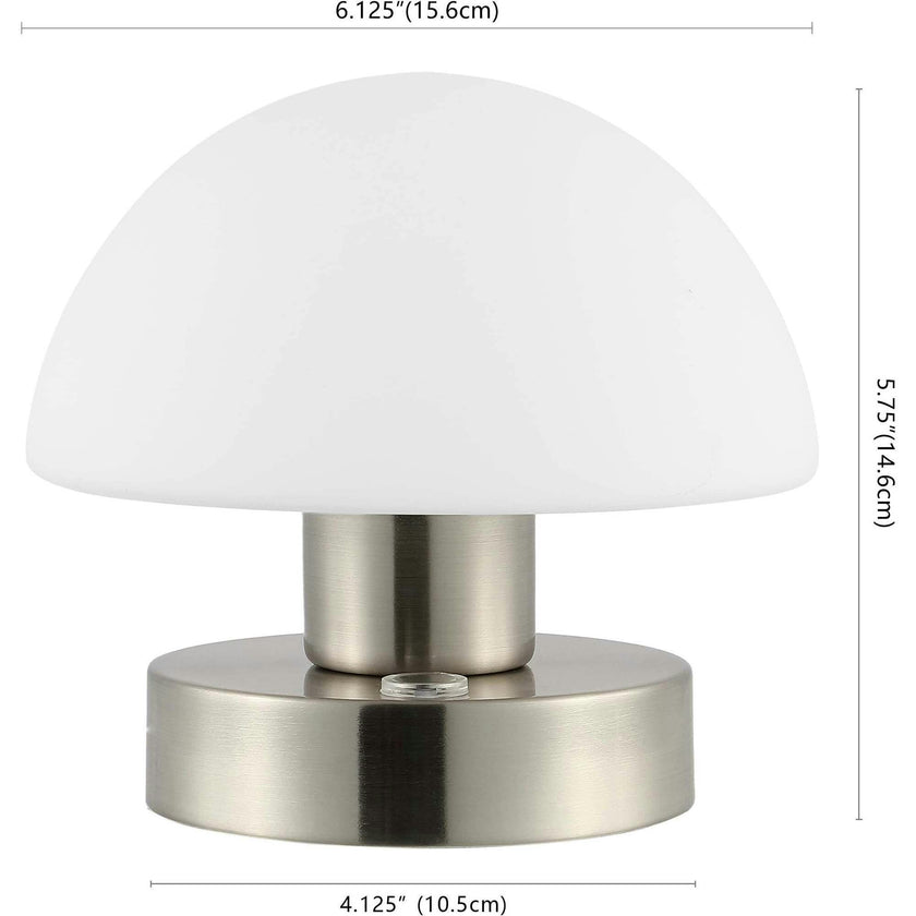 Zoe 5.75" Bohemian Farmhouse Iron Rechargeable Integrated LED Table Lamp