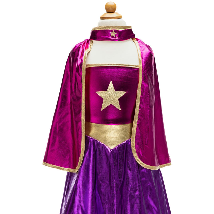 Superhero Star Dress, Cape & Headpiece