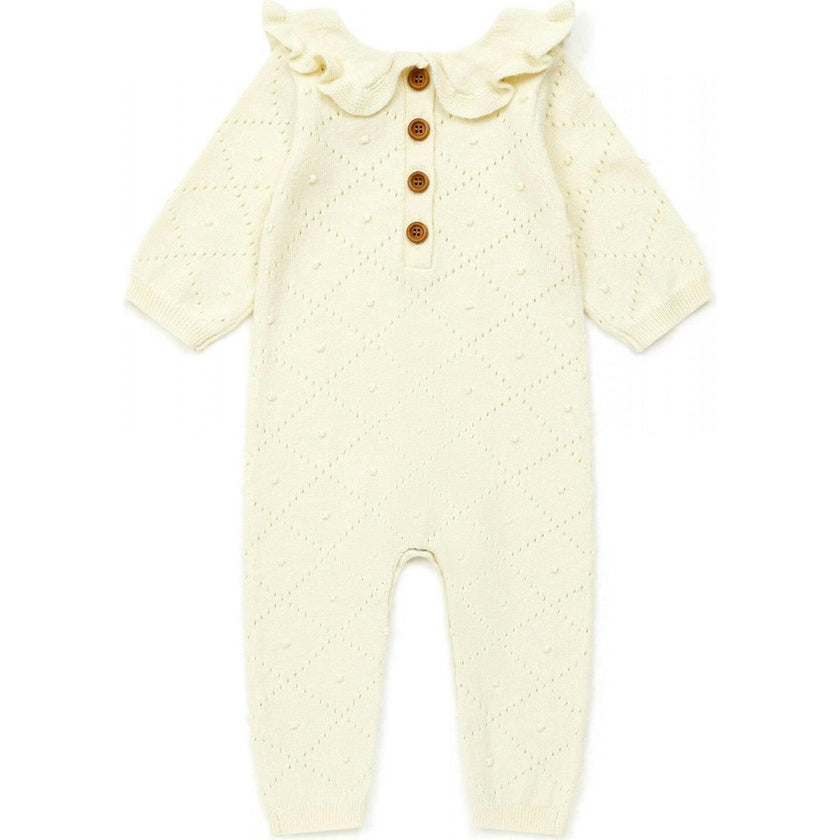 BONTON Ruffle Collar Knit Jumpsuit