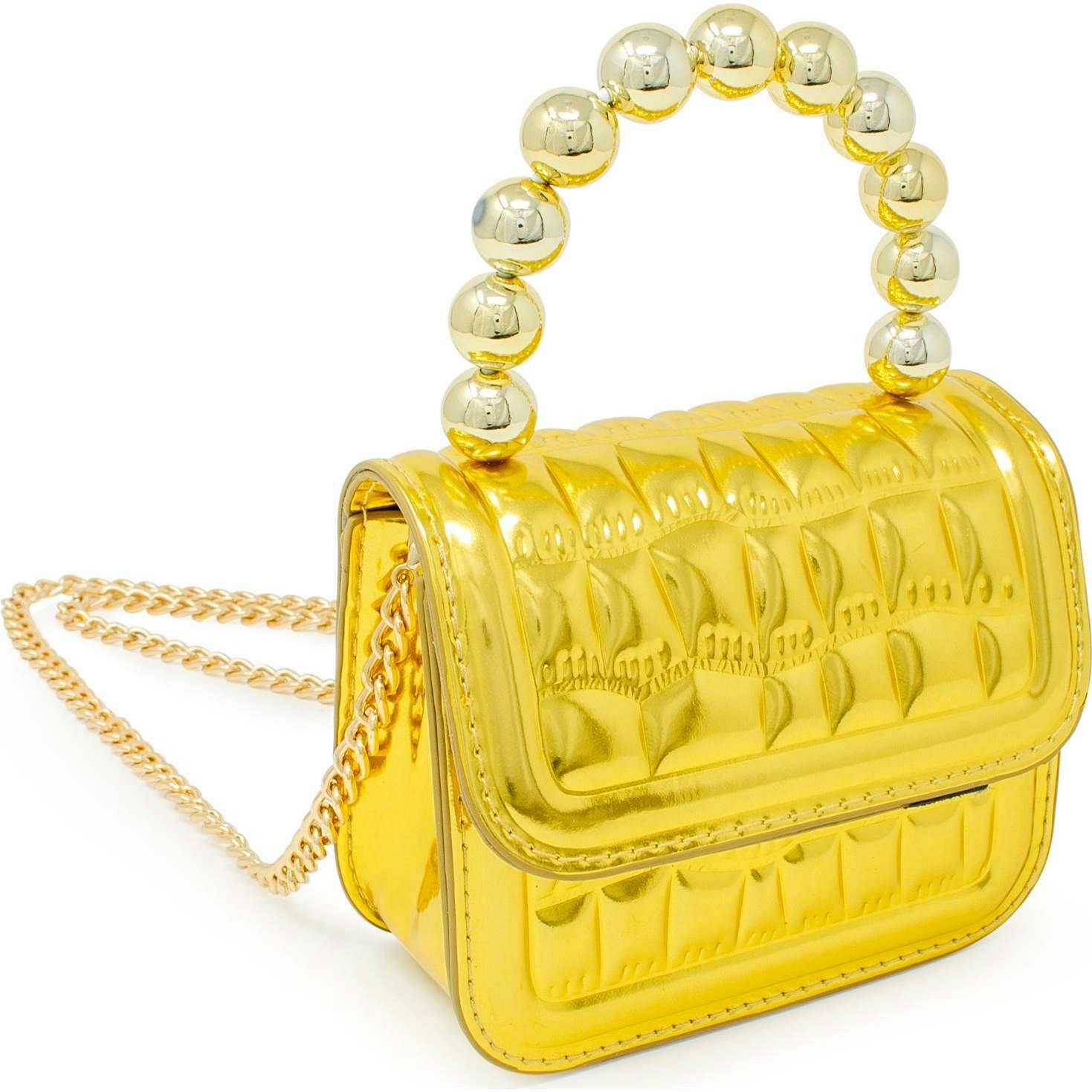 Mini Glam Quilted Pearl Handle Purse