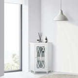 Florence Corner Wooden Floor Cabinet with Adjustable Shelves