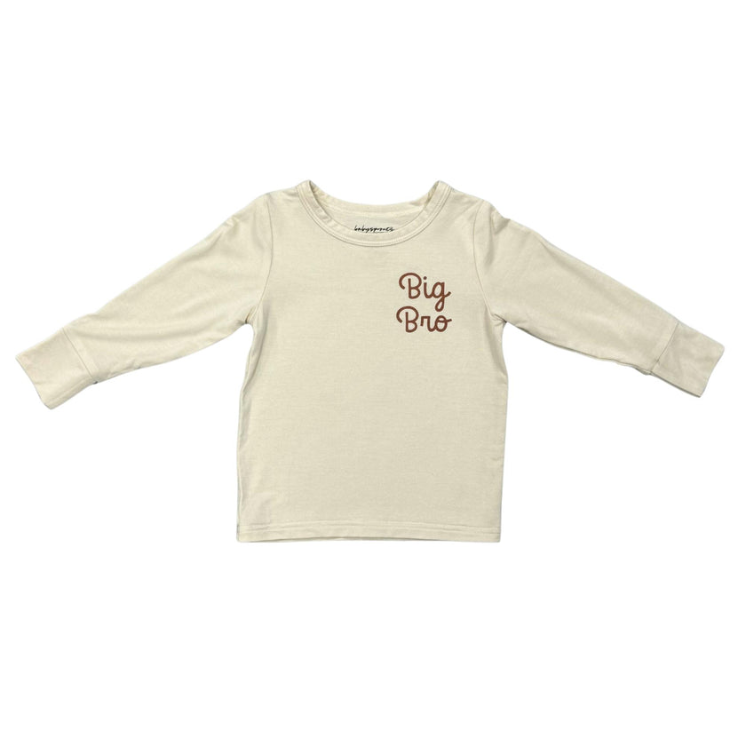 Boys Long Sleeve Tee in Big Bro in Cream