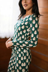So Soft Henley Pajama Set in Very Merry Santa