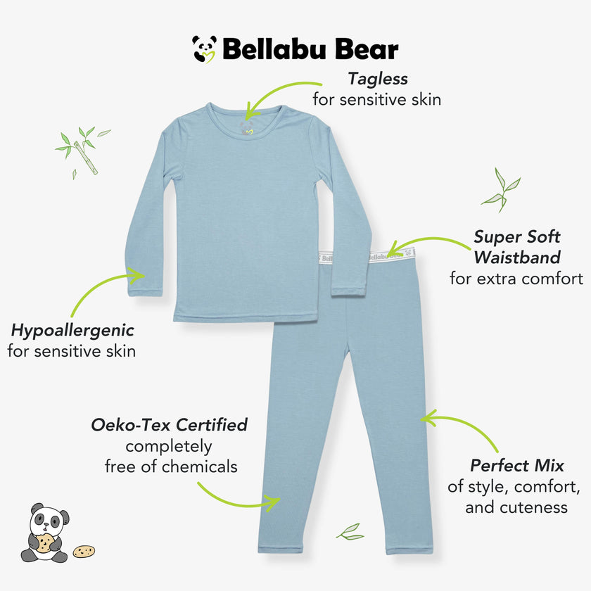 Oasis Teal Bamboo Kids Pajamas