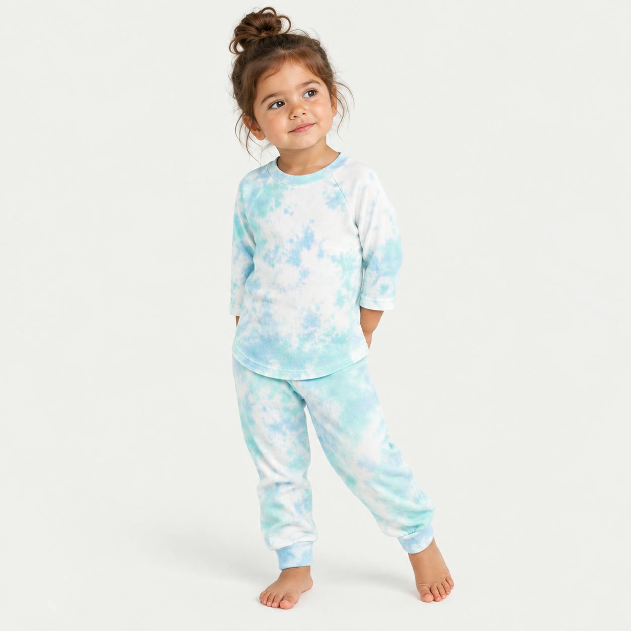 Lightweight French Terry Marble Long Sleeve Tee + Jogger Set