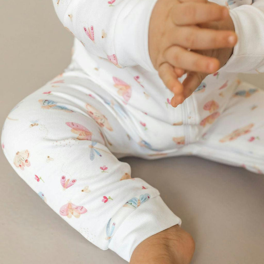 Butterflies Pima Cotton Baby One-Piece Pajamas