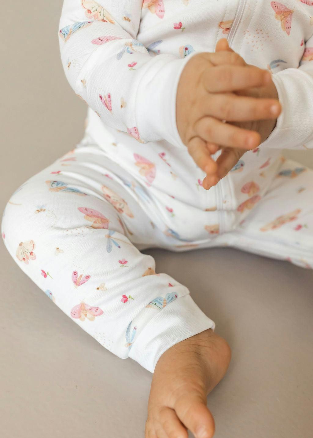 Butterflies Pima Cotton Baby One-Piece Pajamas