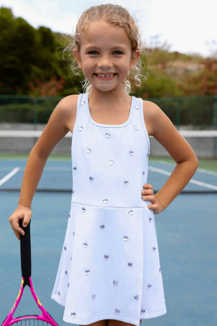 Lavender Heart Scuba Tennis Dress