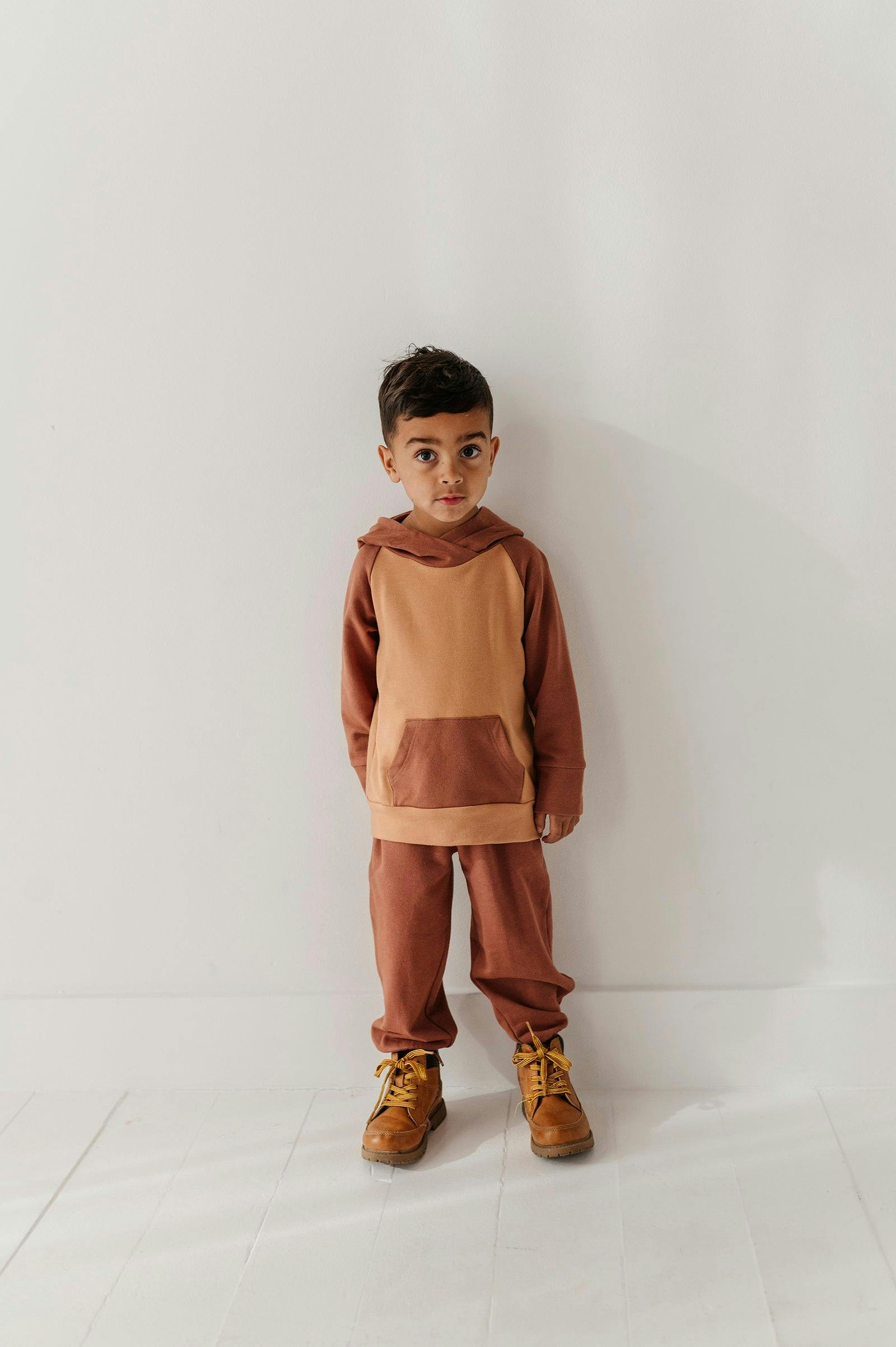 Boys Raglan Hoodie in Nightfall Blue