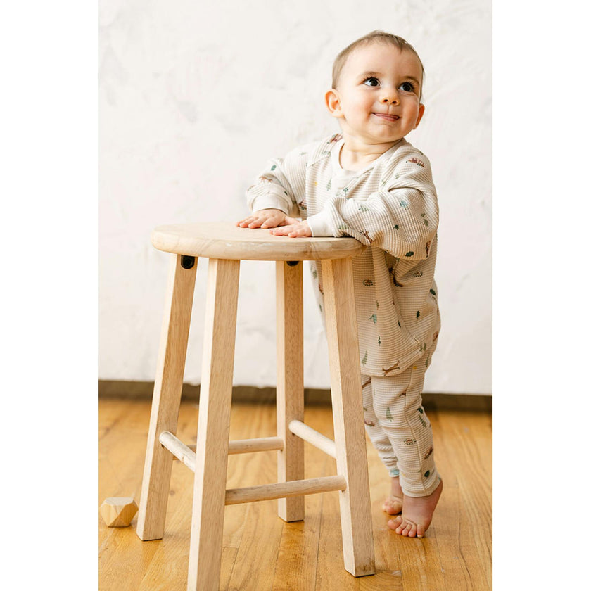 Organic Cotton Waffle Long Sleeve Tee in Camping