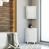 Glancy Wooden Corner Wall Cabinet with Shutter Door