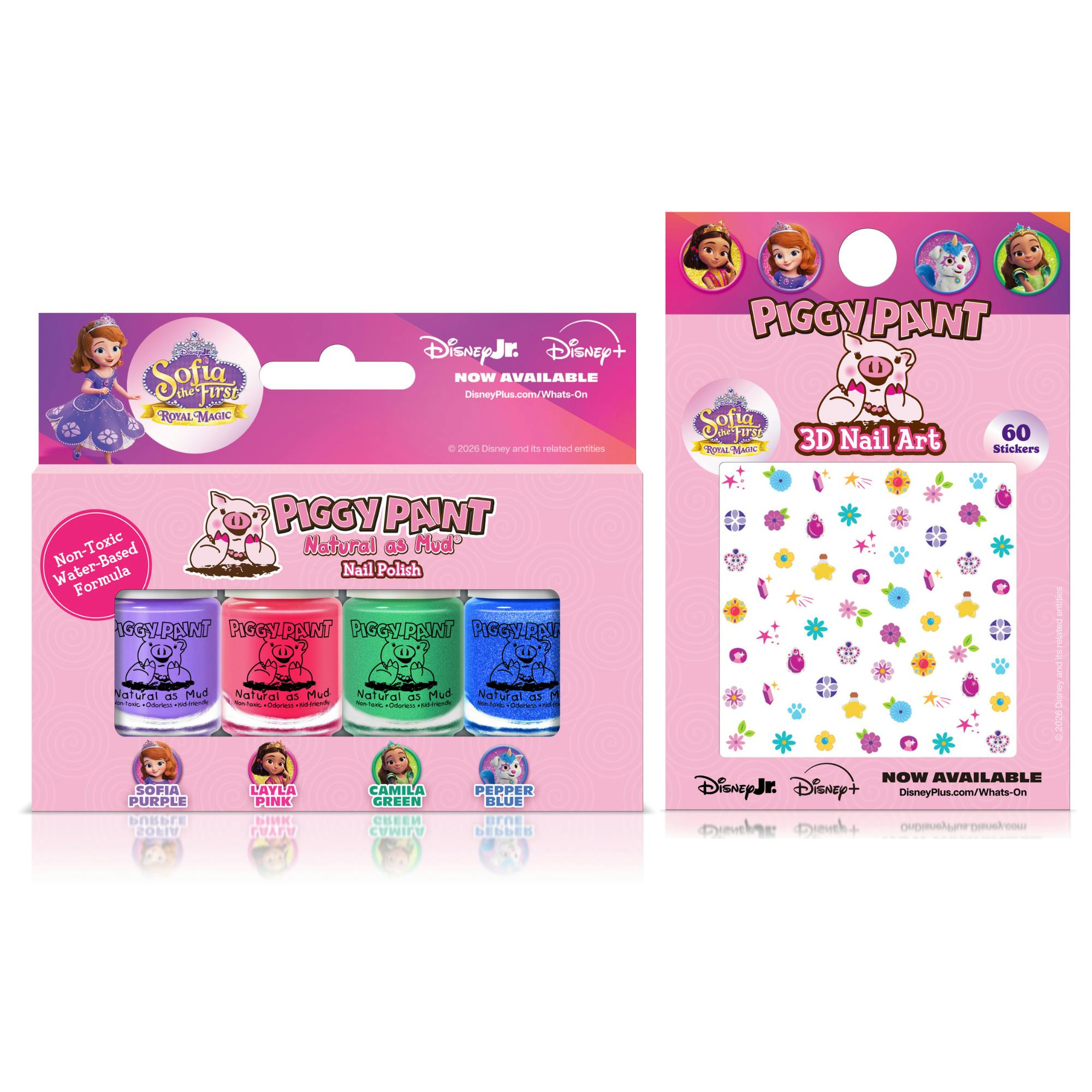 Sofia the First Bundle - Kids Non-toxic Nail Polish & Nail Art Stickers