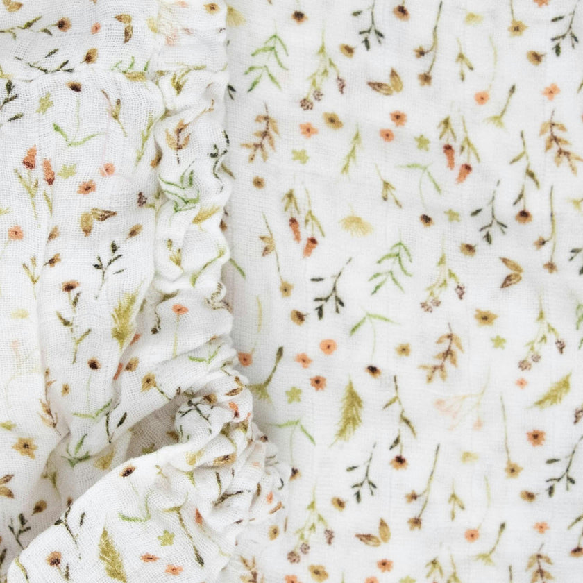 Organic Cotton Muslin Crib Sheet - Floral Field