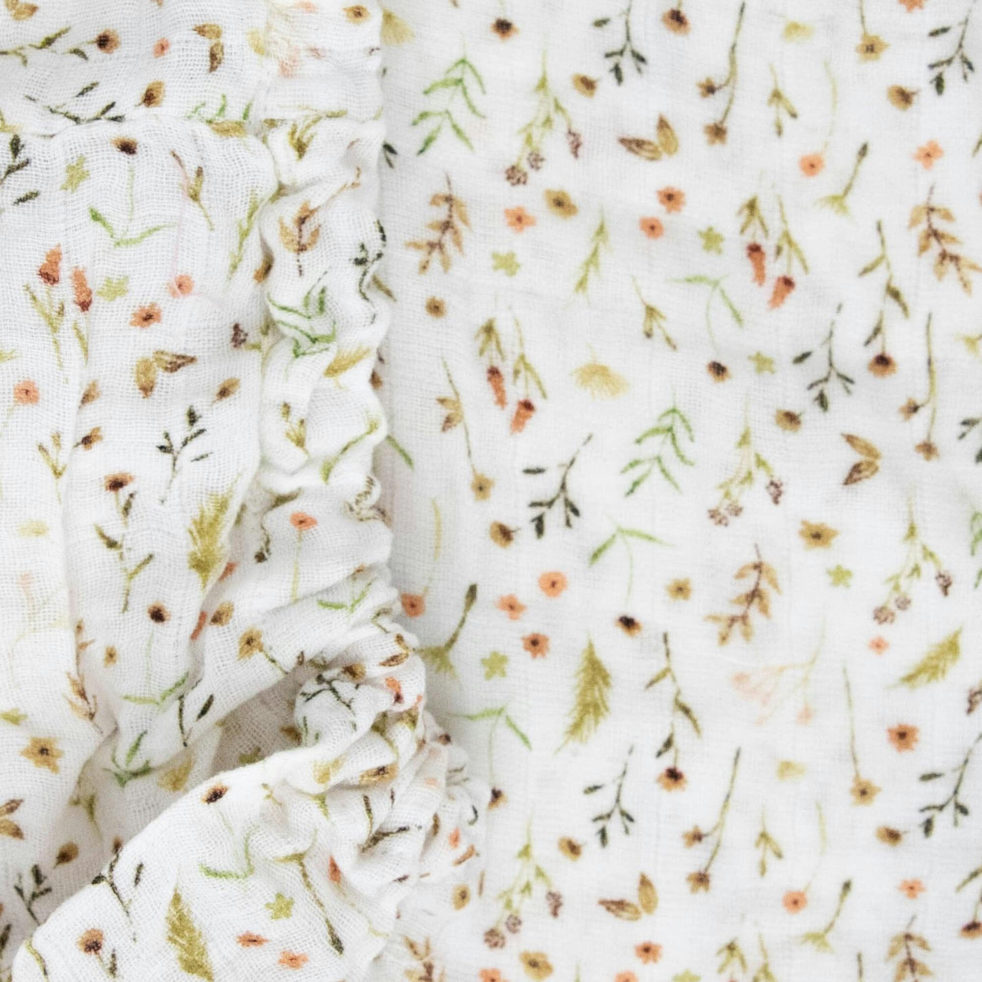 Organic Cotton Muslin Crib Sheet - Floral Field
