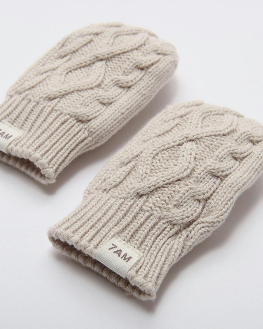Cable Cotton Mittens