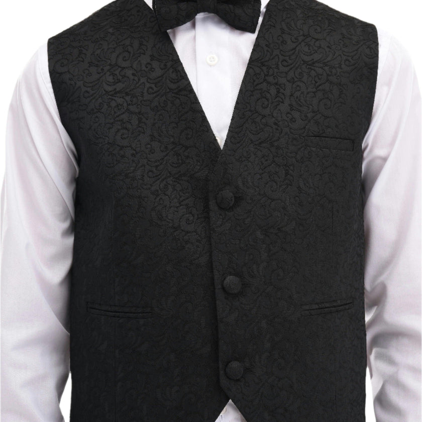 Black Nero Floral Vest Outfit Set