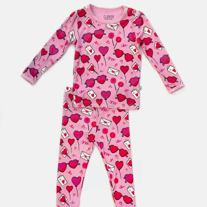 Long Sleeve Pajama Set - Heart Party