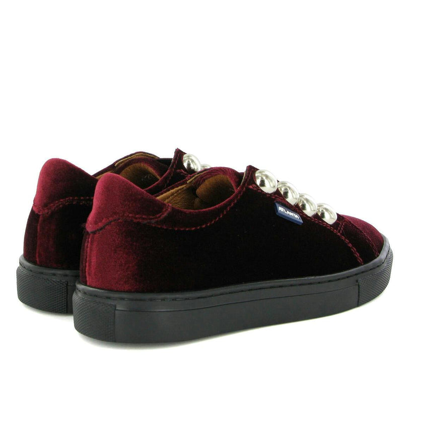 Velvet Slip On Sneaker, Burgundy