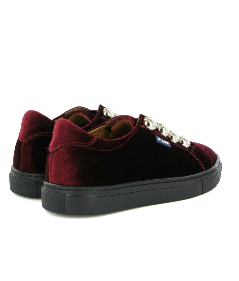 Velvet Slip On Sneaker, Burgundy