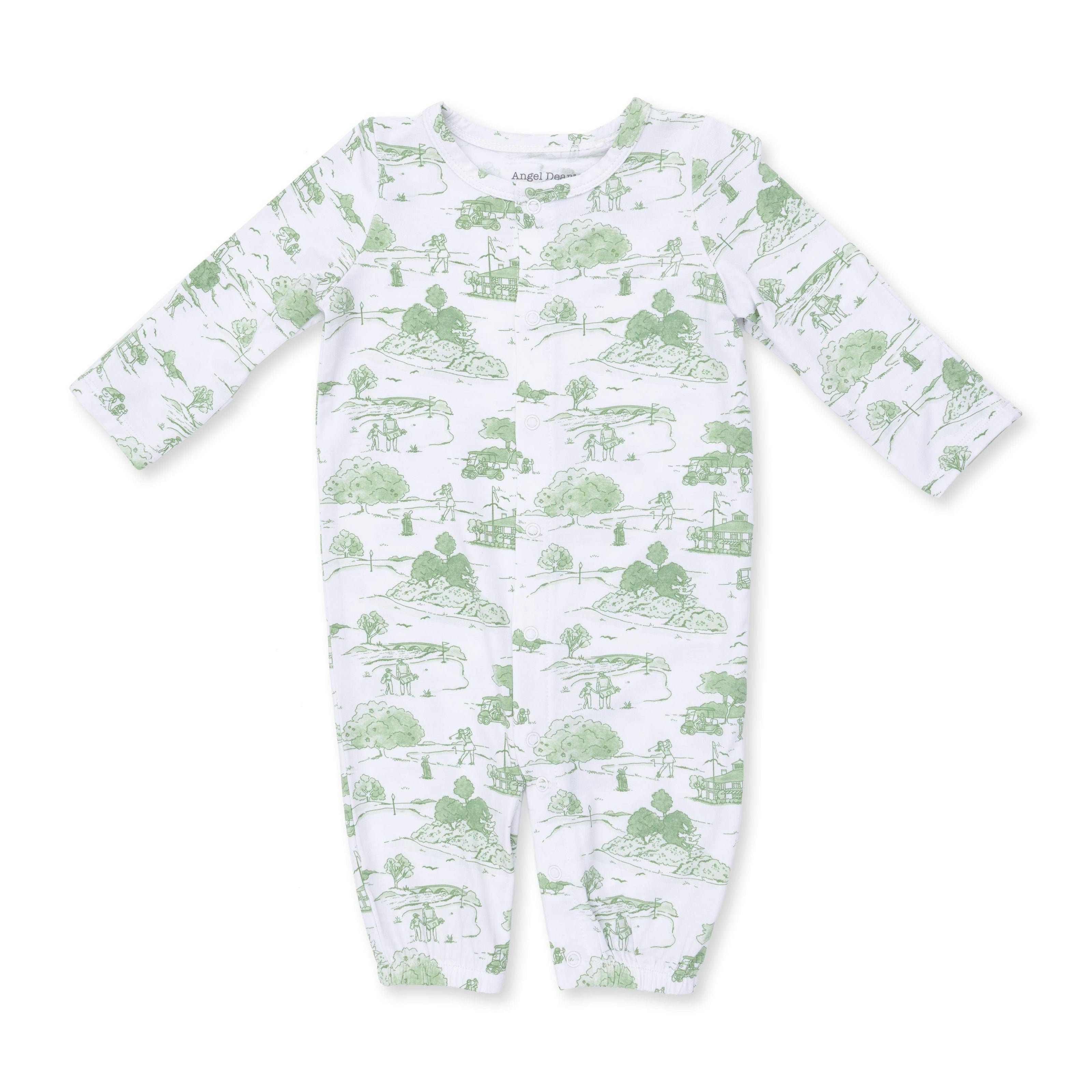Golf Toile Green - Convertible Gown and Beanie Hat