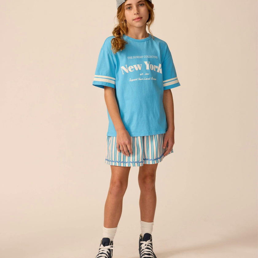 Organic Weekend Tee in Buzzer Blue