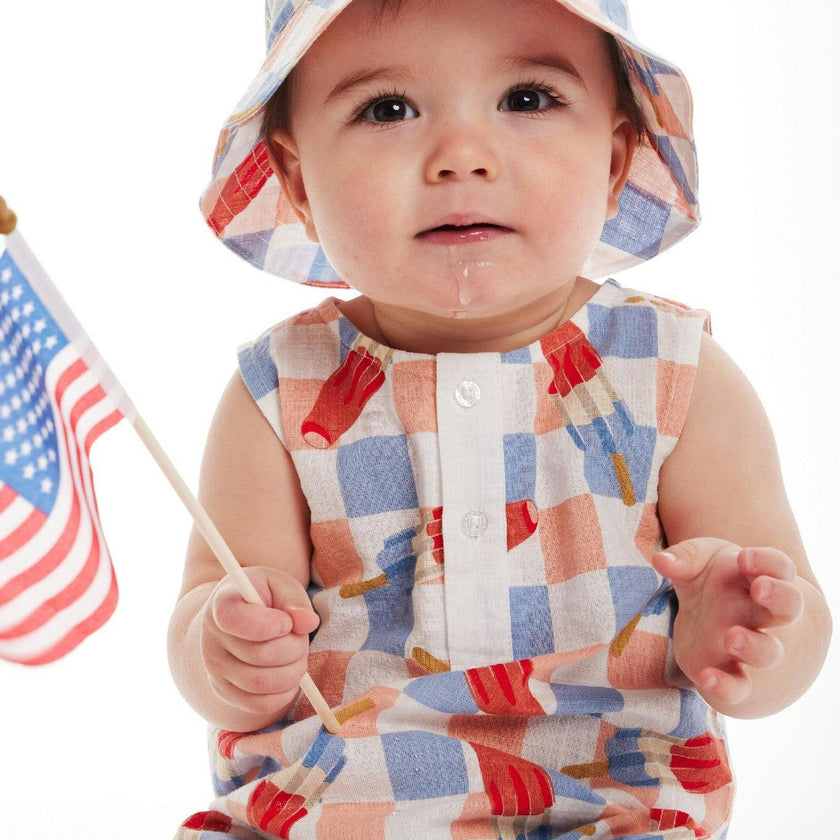 Infant Woven Romper & Hat