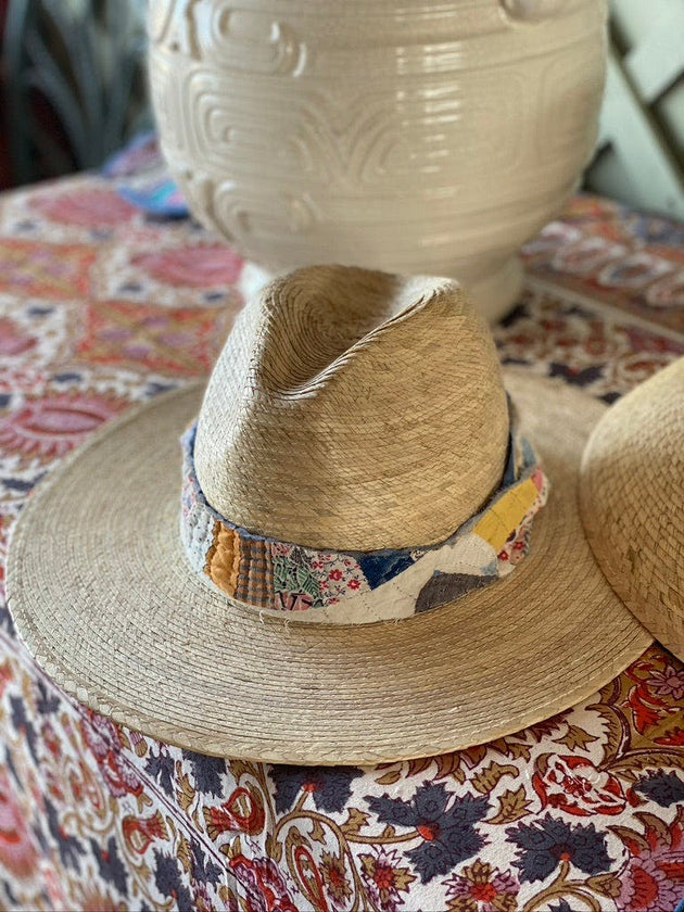 Zinnia Sun Hat - Long & Thin Vintage Eyelet Lace Ribbon