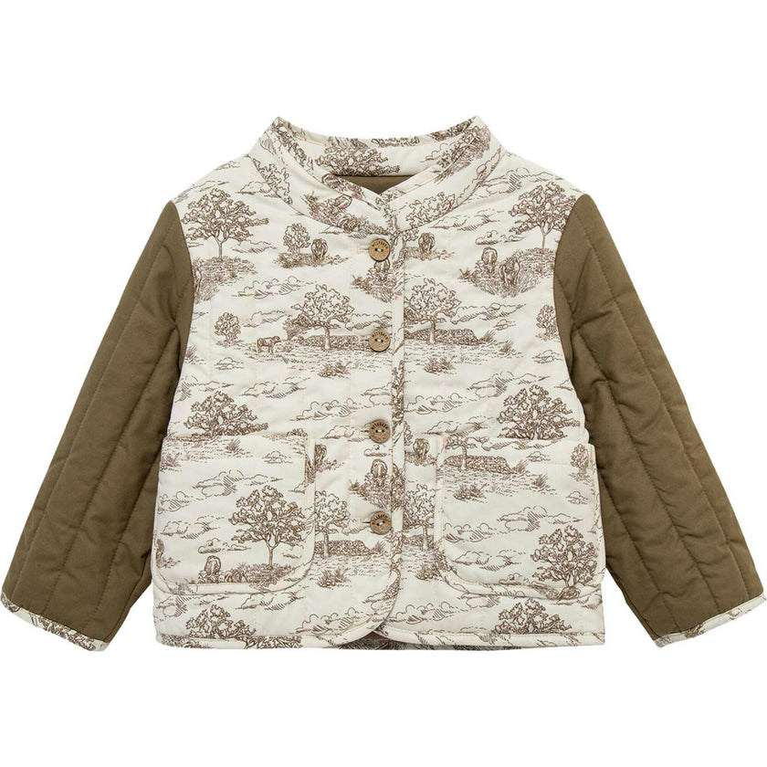 Country Toile Quilted Coat