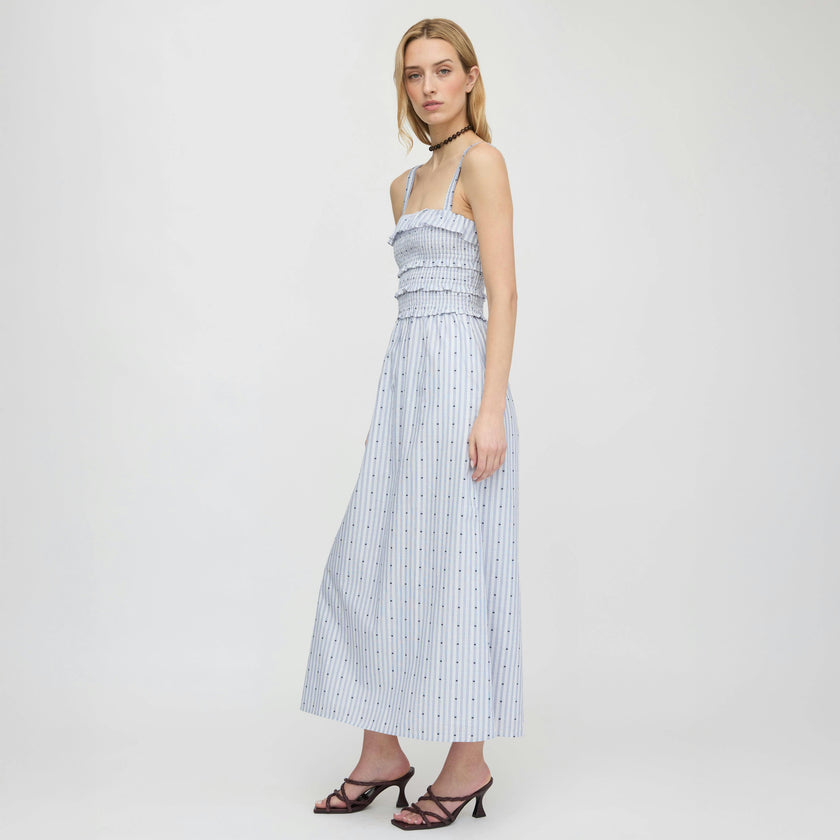 The Analise Nap Dress - Blue Swiss Dot