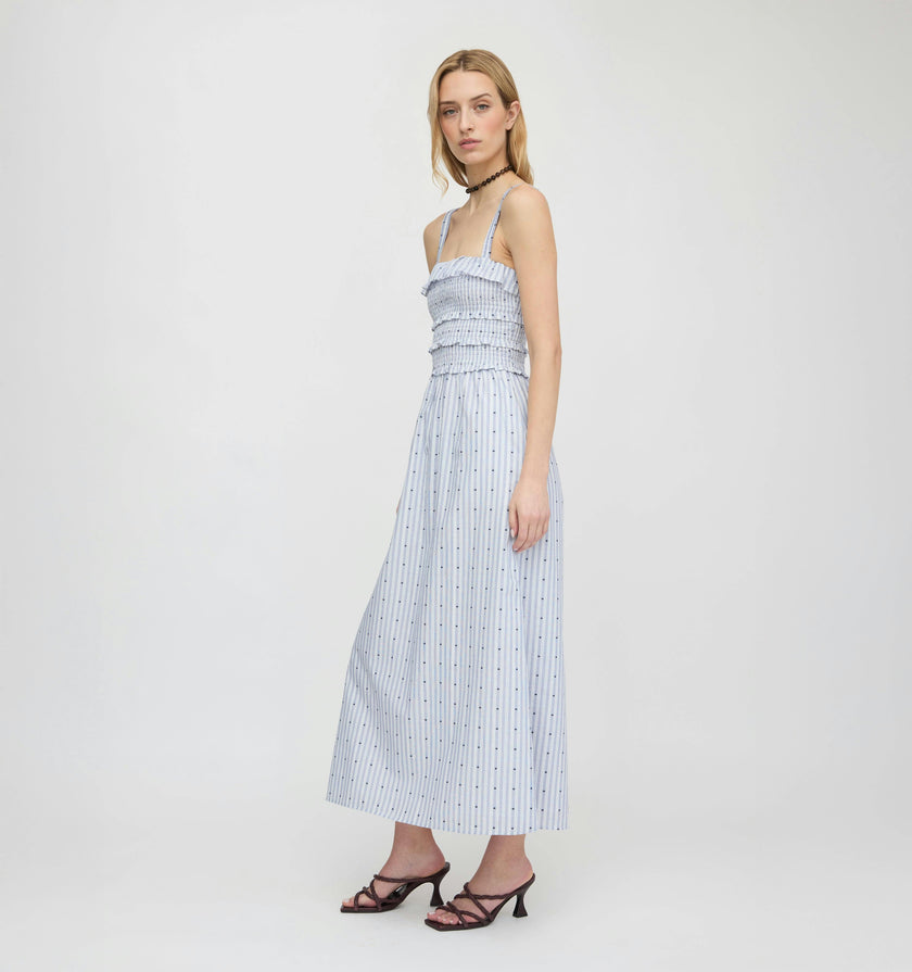 The Analise Nap Dress - Blue Swiss Dot