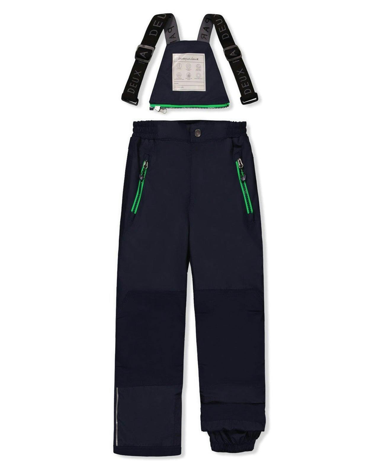 Two Piece Play Snowsuit Blue and Green Checkered Print with Navy Pants