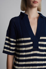 EMMIE STRIPE DRESS | NAVY + IVORY STRIPE