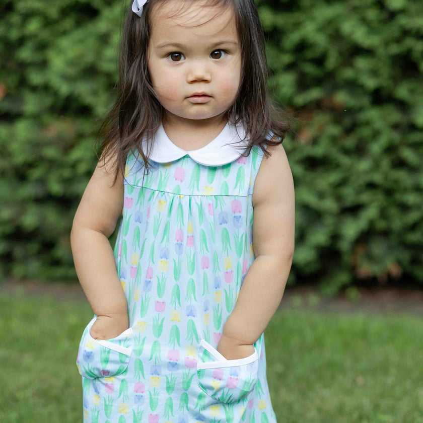 Printed Knit Tulip Pocket Dress